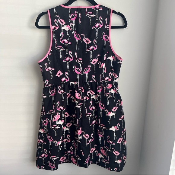 Crown & Ivy Black Black & Pink Flamingo Dress -Size 12P - Picture 12 of 13